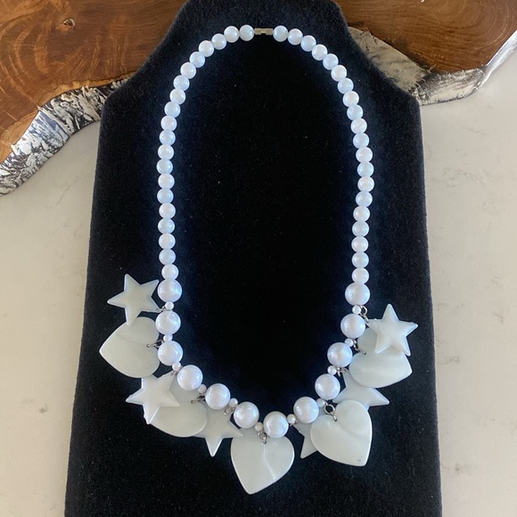 Vintage Jewelry Acrylic/plastic Stars and Hearts Necklace FINAL PRICE DROP - Picture 3 of 6